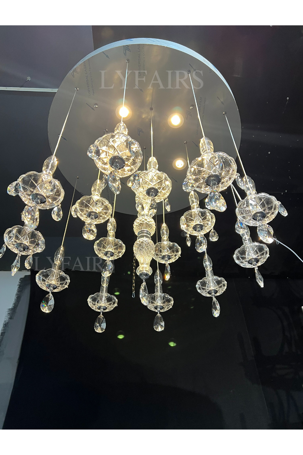 Lustre en cristal de luxe à lumière française pour salon, salle à manger et chambre à coucher