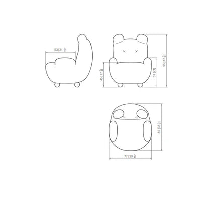 S/M/L Size Lovely Bear Fabric Sofa Chair for Family Members