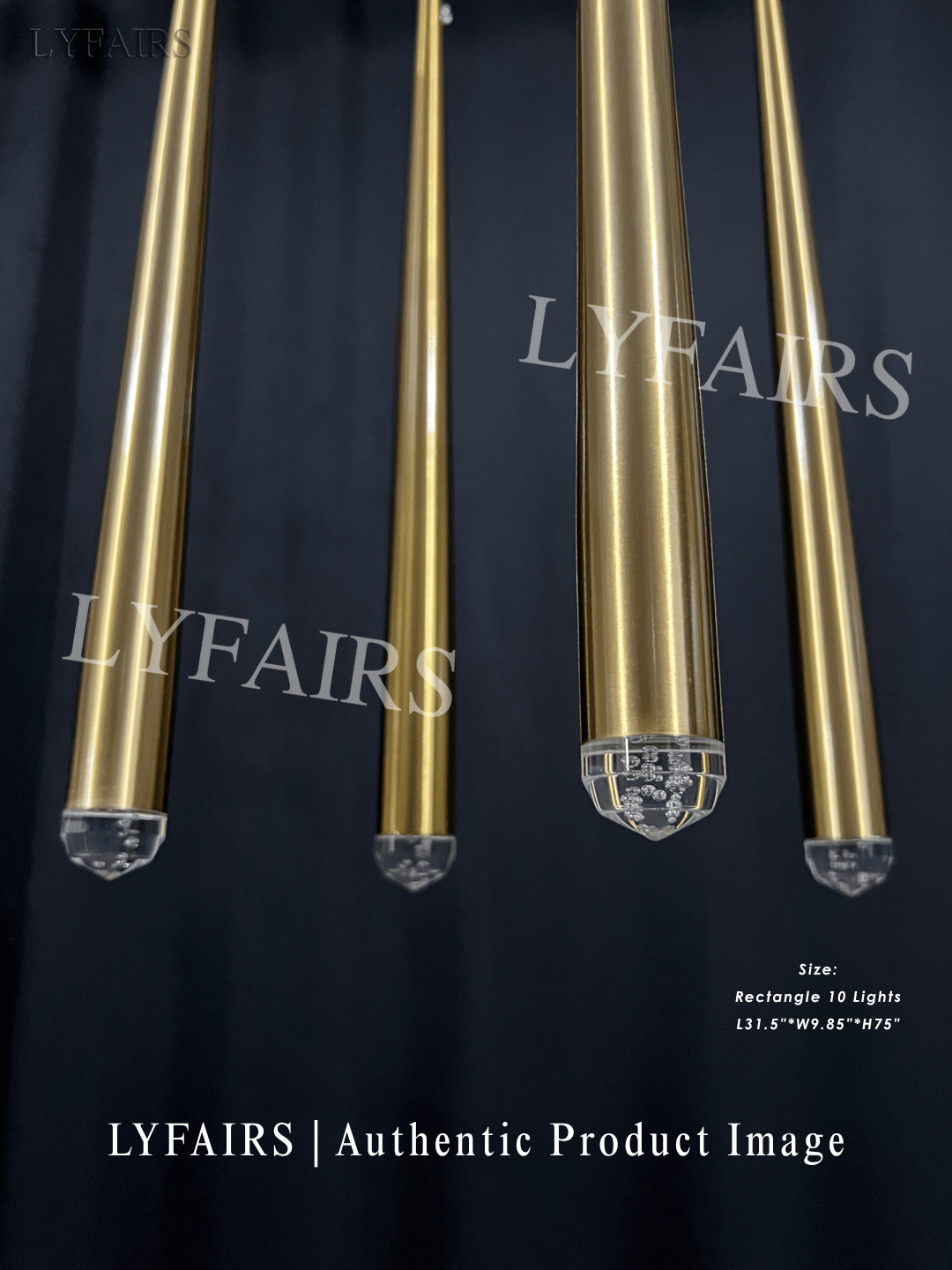 Minimalist Staircase Ceiling Lighting Fixture Foyer Pendant Chandelier In Gold Brass Finish