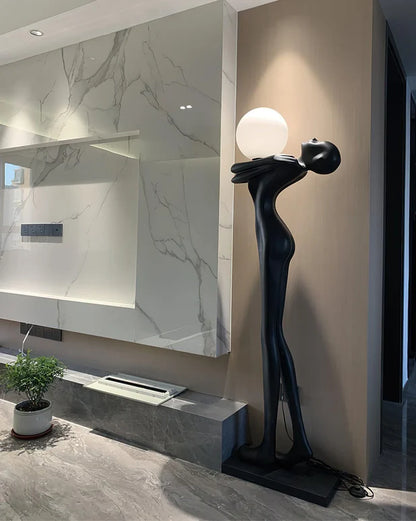 Art Design Hug Yourself Statue Floor Lamp