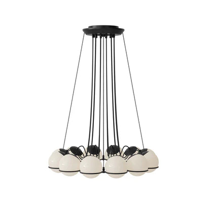 Lampadario moderno a grappolo in vetro opalino