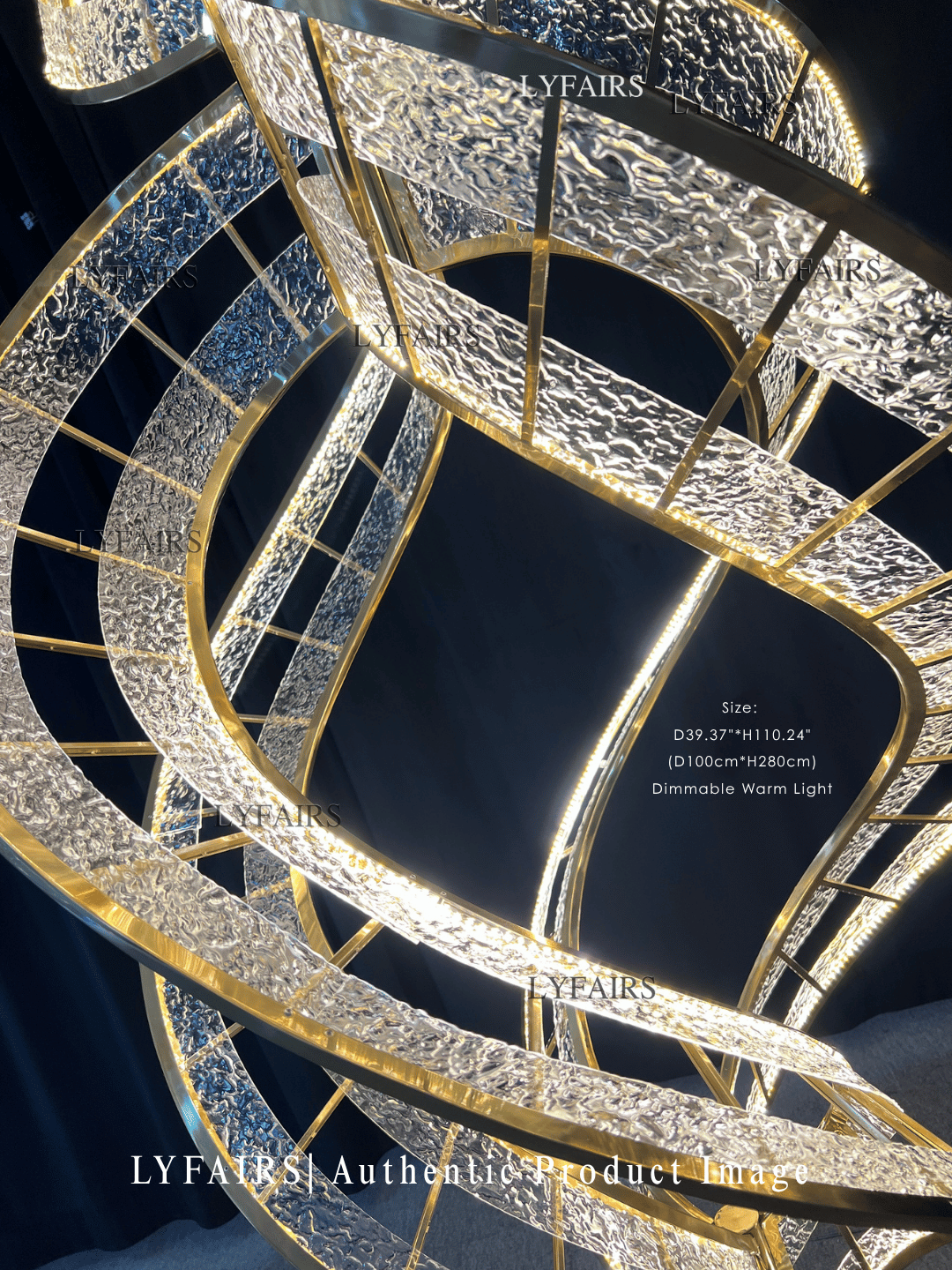 Modern Sculptural Double Spiral Textured Acrylic Suspension Light for Grand Stairwell/Hall