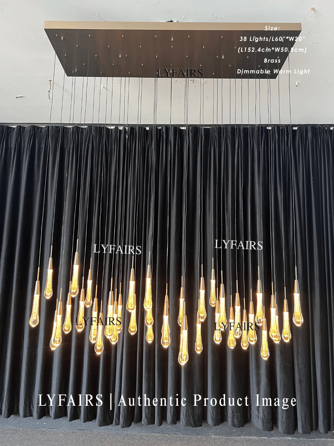 Lampadario moderno in cristallo lineare a cascata con gocce di pioggia per sala da pranzo/isola della cucina