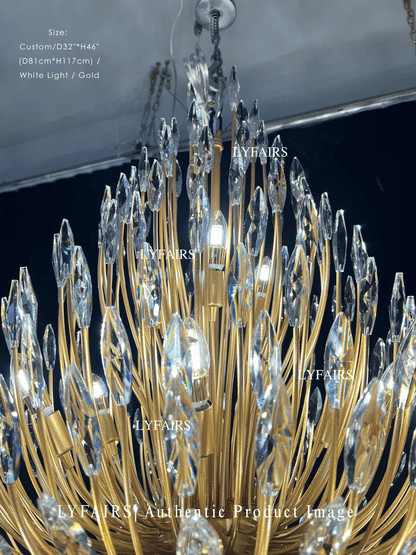Lustre en cristal en forme de bouquet de fleurs, style art moderne, idéal pour un salon, une salle à manger ou un café.