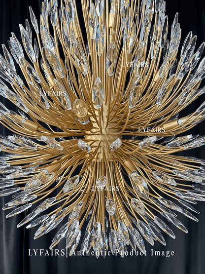 Lustre en cristal en forme de bouquet de fleurs, style art moderne, idéal pour un salon, une salle à manger ou un café.