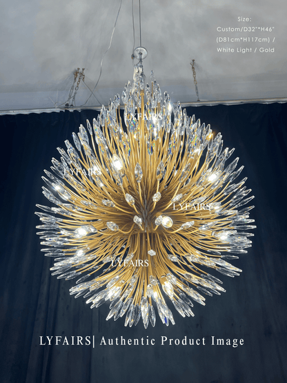 Lustre en cristal en forme de bouquet de fleurs, style art moderne, idéal pour un salon, une salle à manger ou un café.