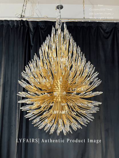 Lustre en cristal en forme de bouquet de fleurs, style art moderne, idéal pour un salon, une salle à manger ou un café.
