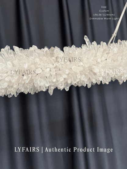 Lustre linéaire moderne en cristal naturel