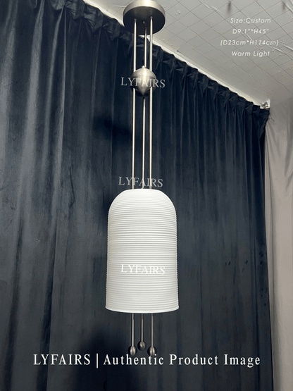 Modern Ribbed Glass Mini Sphere Single Pendant Light