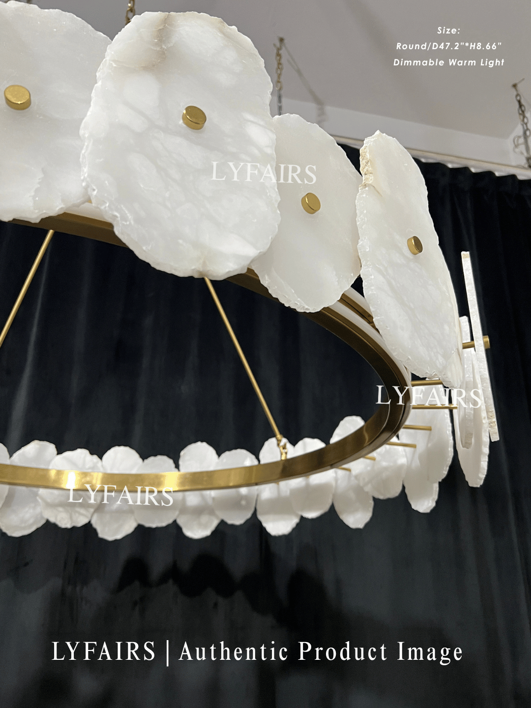 Modern Round/Linear Alabaster Chandelier for Living Room/Dining Room/Kitchen Island