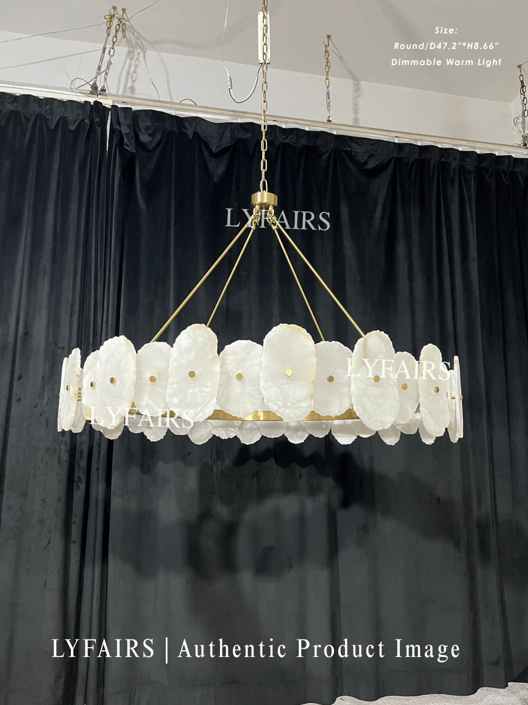 Modern Round/Linear Alabaster Chandelier for Living Room/Dining Room/Kitchen Island