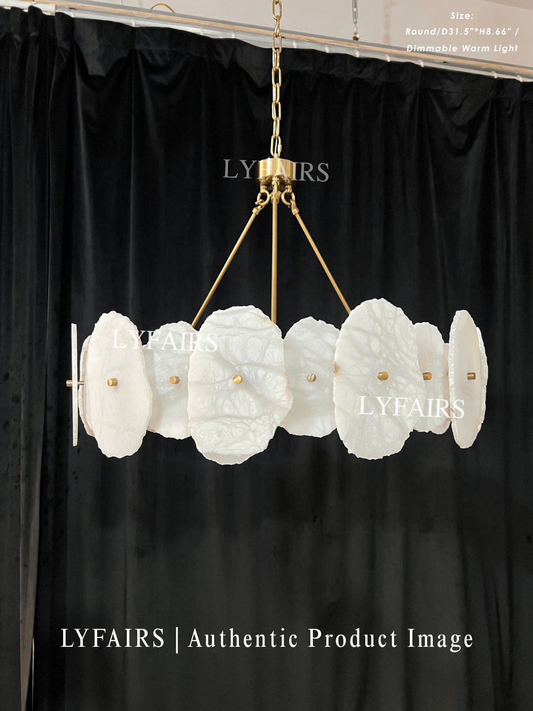 Modern Round/Linear Alabaster Chandelier for Living Room/Dining Room/Kitchen Island