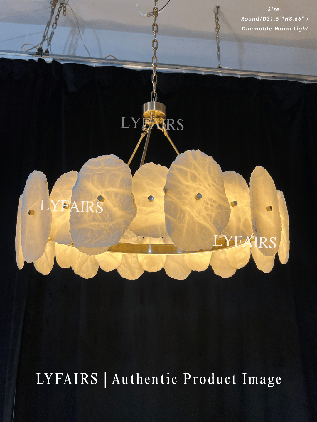 Modern Round/Linear Alabaster Chandelier for Living Room/Dining Room/Kitchen Island