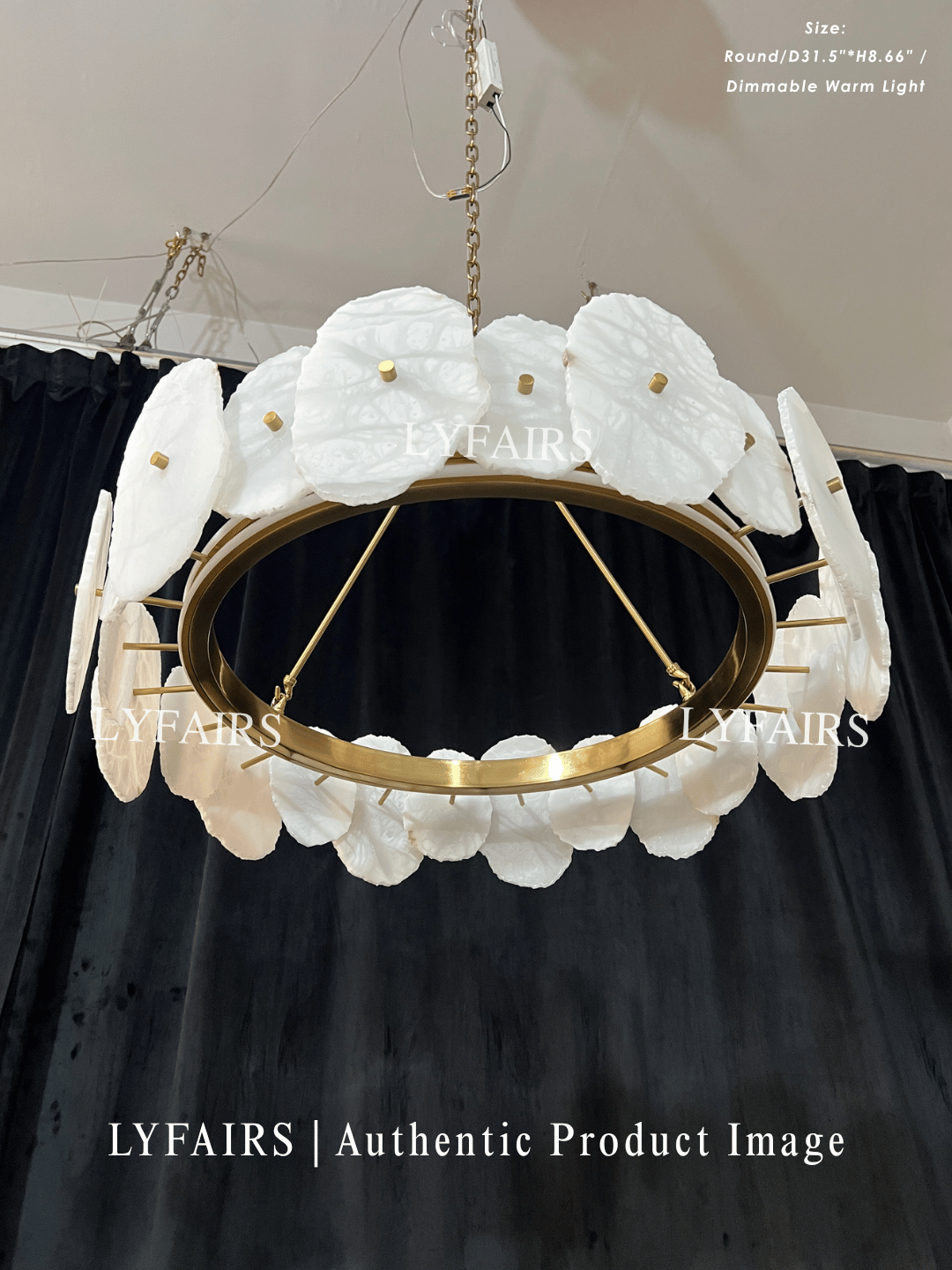 Modern Round/Linear Alabaster Chandelier for Living Room/Dining Room/Kitchen Island