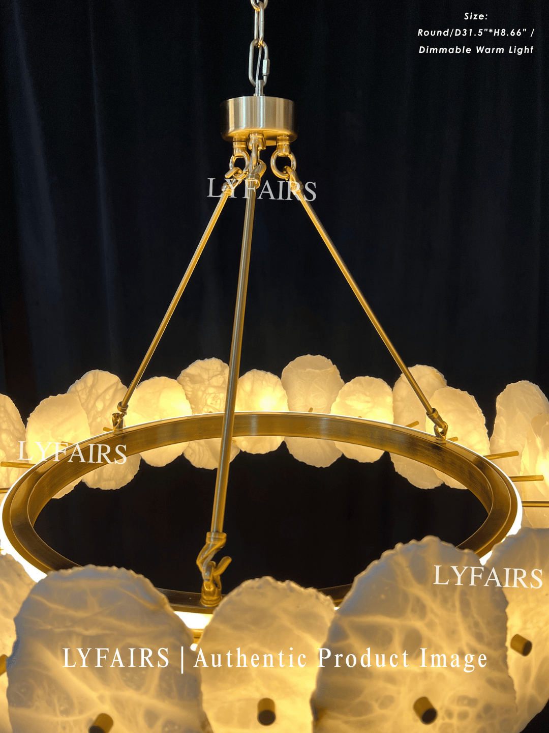 Modern Round/Linear Alabaster Chandelier for Living Room/Dining Room/Kitchen Island