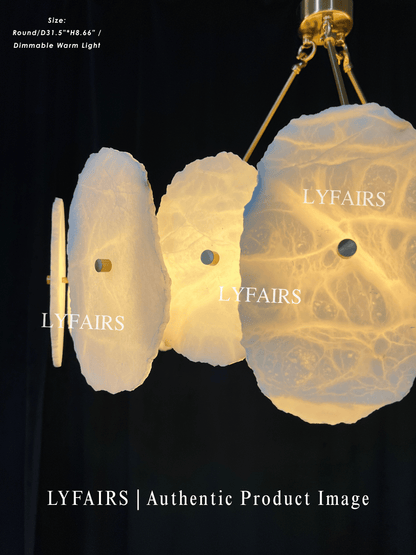 Modern Round/Linear Alabaster Chandelier for Living Room/Dining Room/Kitchen Island