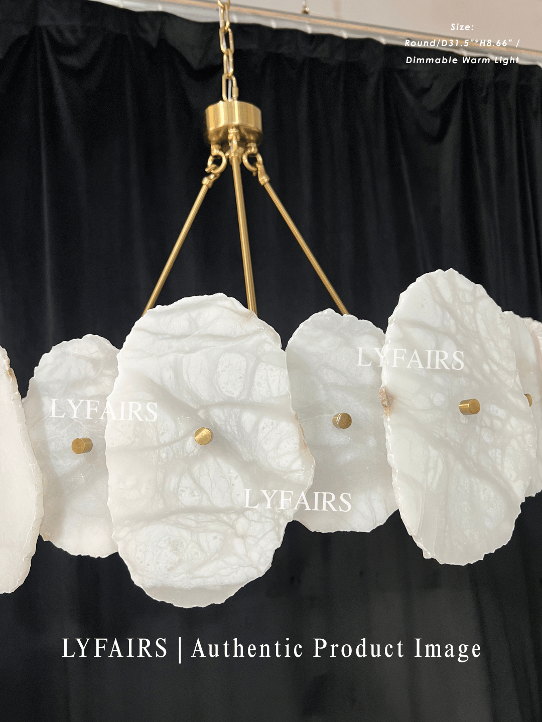 Modern Round/Linear Alabaster Chandelier for Living Room/Dining Room/Kitchen Island