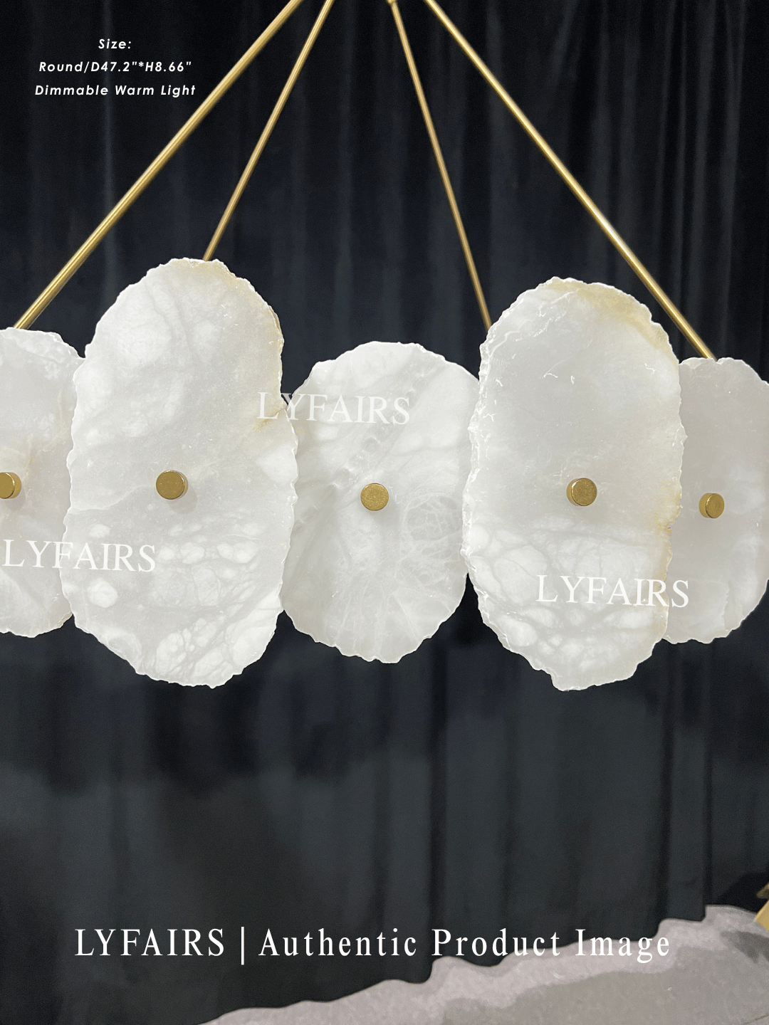 Modern Round/Linear Alabaster Chandelier for Living Room/Dining Room/Kitchen Island