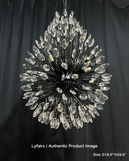 Lustre en cristal en forme de bouquet de fleurs, style art moderne, idéal pour un salon, une salle à manger ou un café.