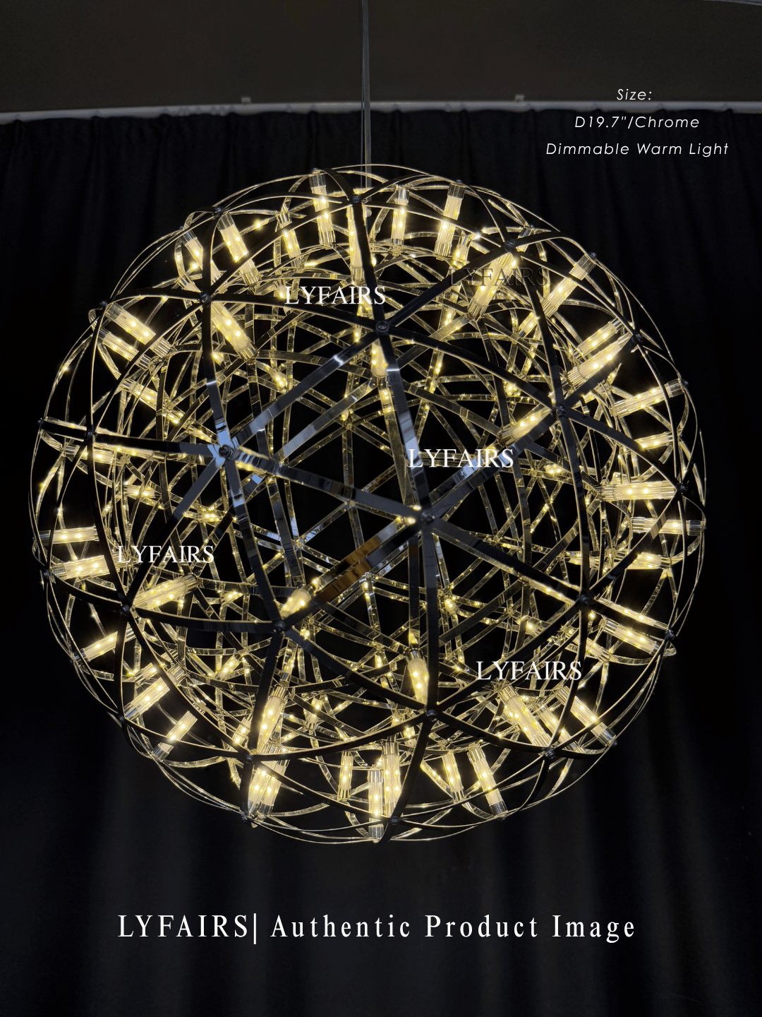 Round Starry Sky Chandelier Light Fire Ball Ceiling Lighting for Living Room/Cottage