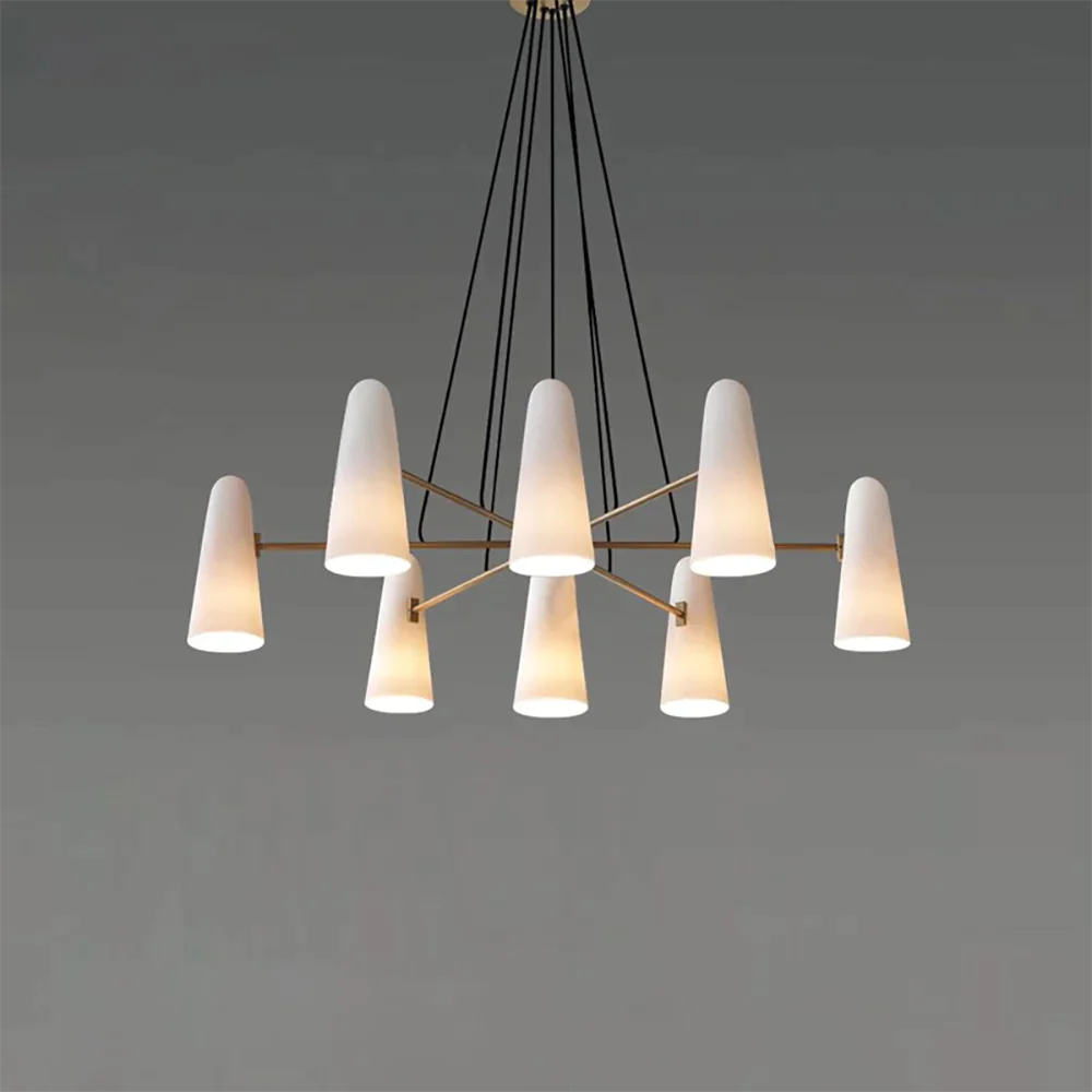 Modern Style Round Cone Glass Chandelier for Bedroom/Living Room/Dining Room