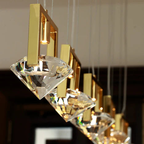 Luxury Diamond-Shaped Crystal Chandelier for Dining Room/Living Room/Kitchen Island