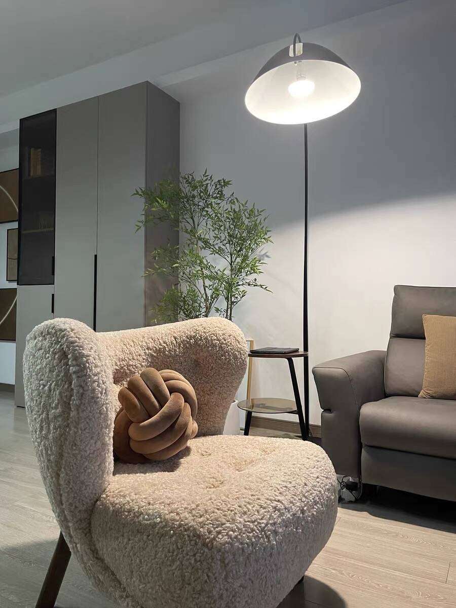 Classic Cozy White Fleece Plush Accent Lounge Chair