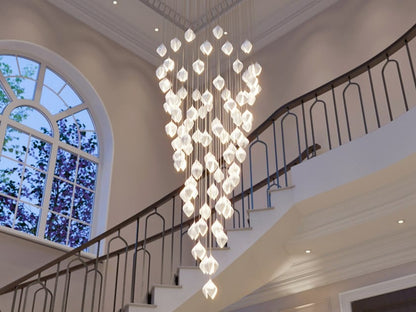 Nordic Magnolia Flower Ceramics Chandelier with Round Canopy