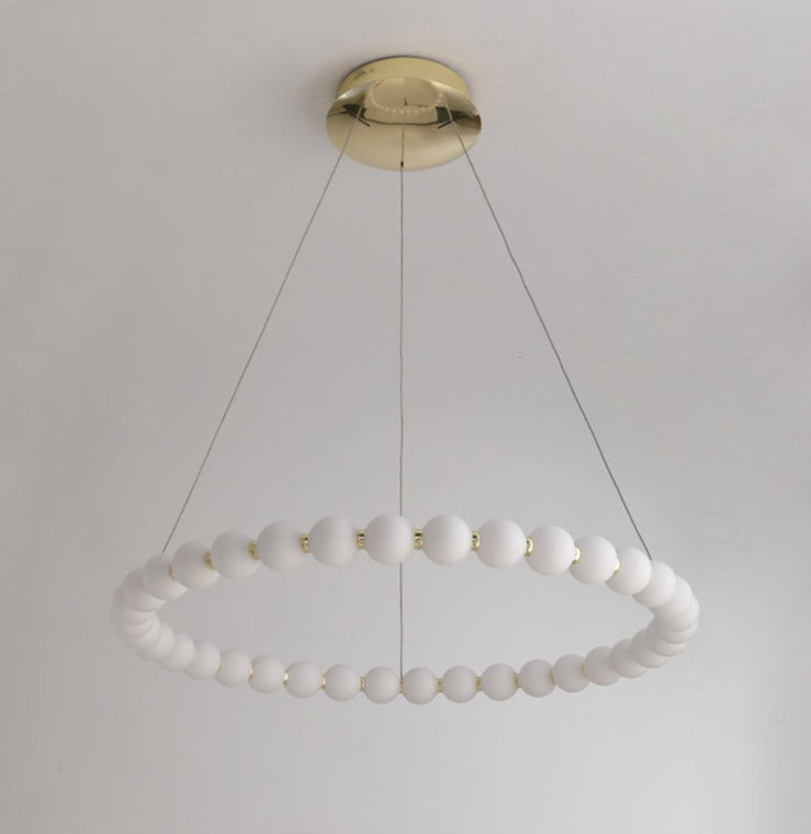 Modern Creative Acrylic Pearl Ring Loop Chandelier