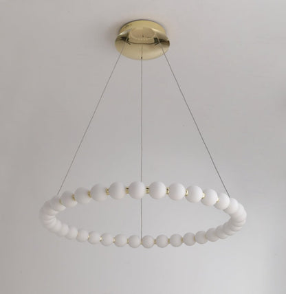 Modern Creative Acrylic Pearl Ring Loop Chandelier