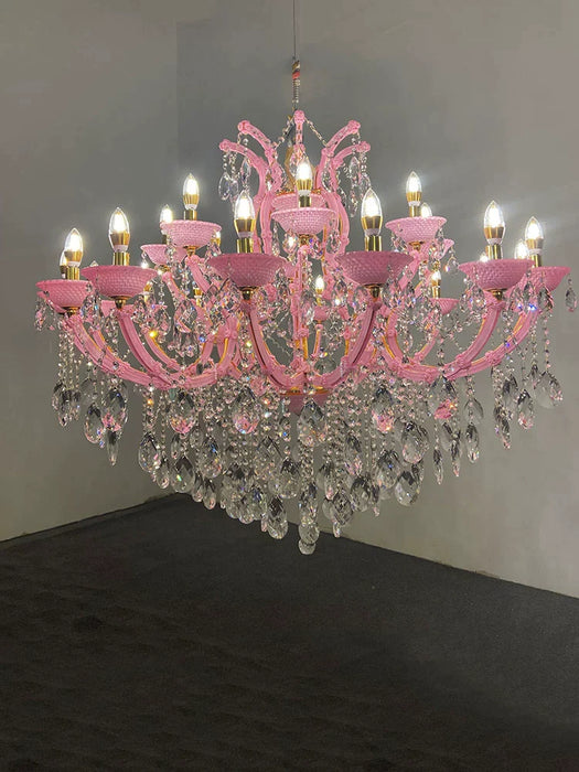 New European style Pink Crytsal Chandelier for Living Room/Coffee Shop/Restaurant