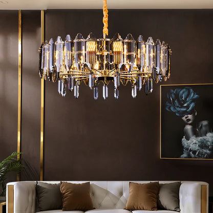 Modern Elegant Transparent Crystal Gold Chandelier Suit for Dining/Living Room