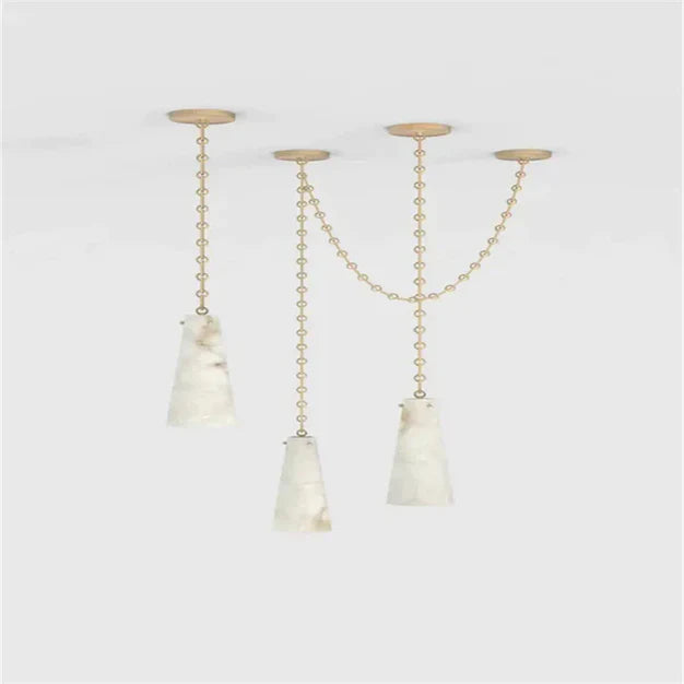 Modern 3/5/7-Light Alabaster Chandelier for Living Room/Dining Room