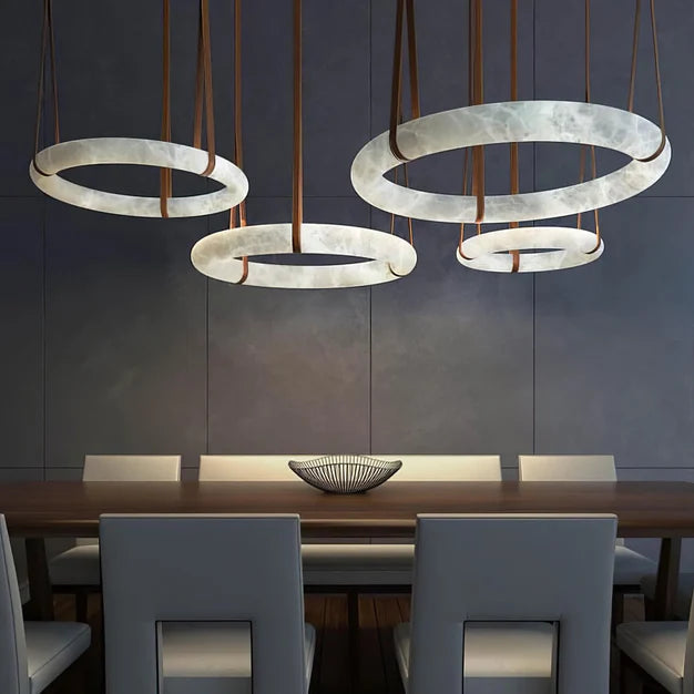 Modern Round Alabaster Chandelier for Living Room/Bedroom