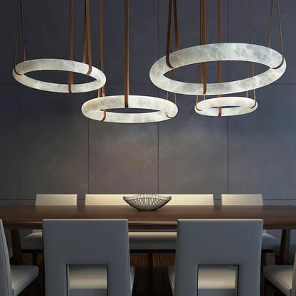 Modern Round Alabaster Chandelier for Living Room/Bedroom