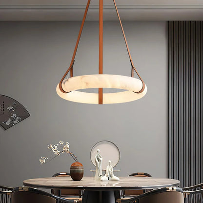 Modern Round Alabaster Chandelier for Living Room/Bedroom