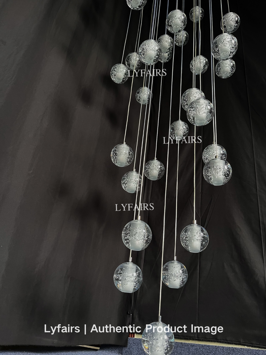 Oversized Nordic Art Round Air Bubbles Pendant Chandelier for Stairs/Spiral Staircase/Hotel Lobby
