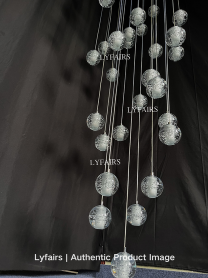 Oversized Nordic Art Round Air Bubbles Pendant Chandelier for Stairs/Spiral Staircase/Hotel Lobby