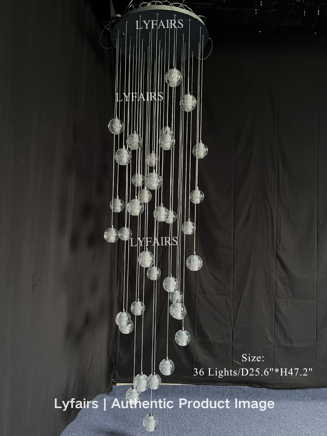Oversized Nordic Art Round Air Bubbles Pendant Chandelier for Stairs/Spiral Staircase/Hotel Lobby