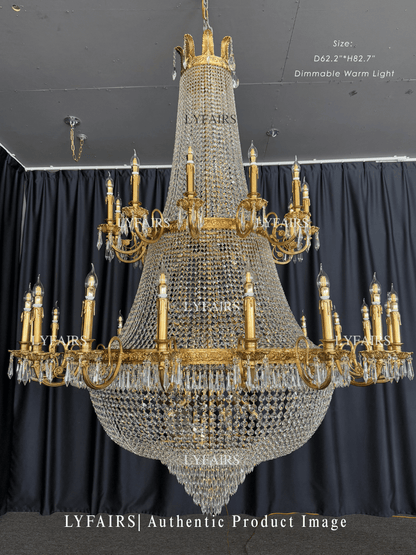 Lustre en cristal de luxe méditerranéen du milieu du siècle pour le hall d'entrée et le salon
