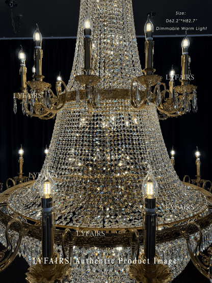 Lustre en cristal de luxe méditerranéen du milieu du siècle pour le hall d'entrée et le salon
