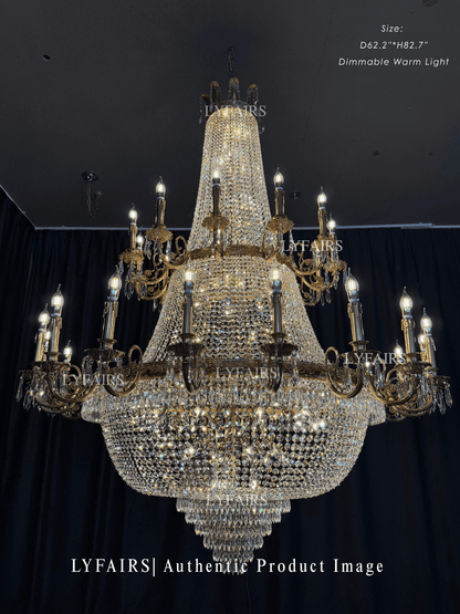 Lustre en cristal de luxe méditerranéen du milieu du siècle pour le hall d'entrée et le salon