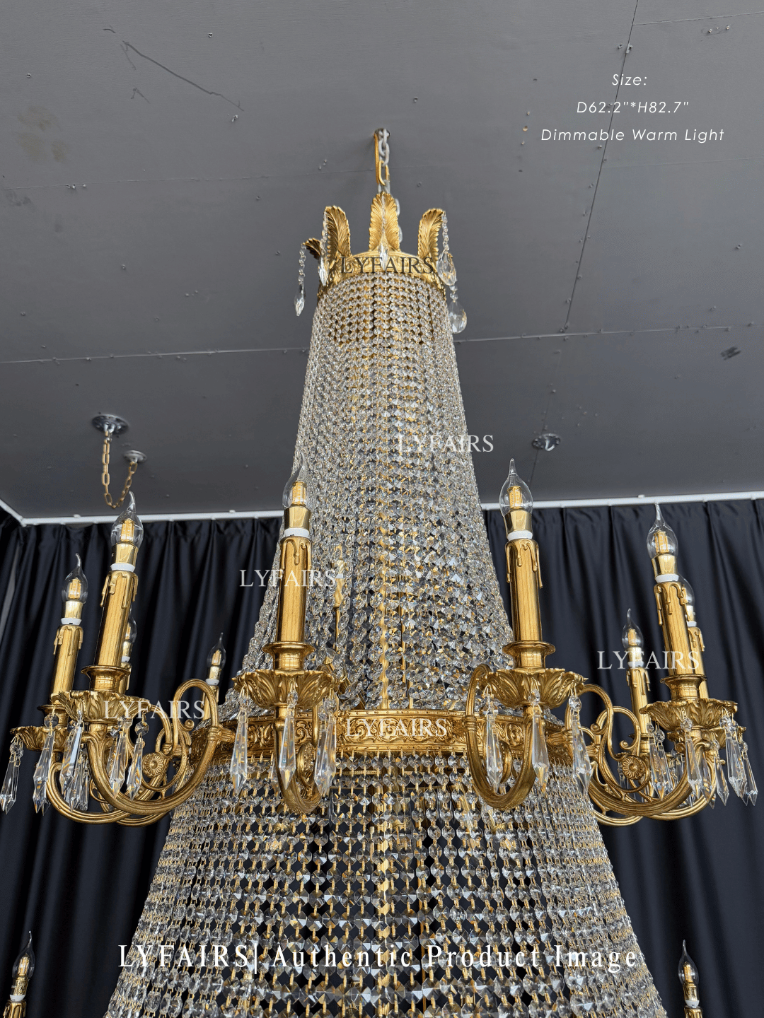 Lustre en cristal de luxe méditerranéen du milieu du siècle pour le hall d'entrée et le salon