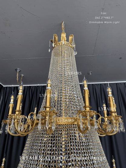 Lustre en cristal de luxe méditerranéen du milieu du siècle pour le hall d'entrée et le salon