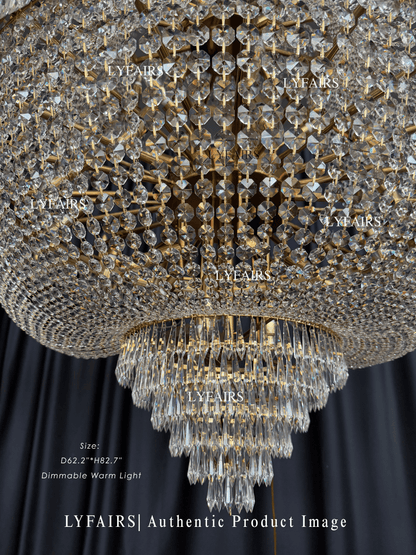 Lustre en cristal de luxe méditerranéen du milieu du siècle pour le hall d'entrée et le salon
