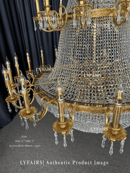 Lustre en cristal de luxe méditerranéen du milieu du siècle pour le hall d'entrée et le salon