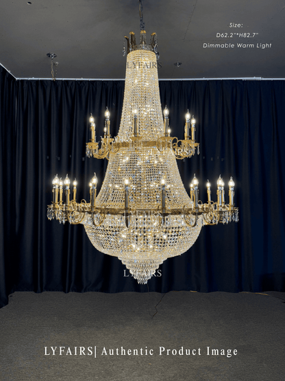 Lustre en cristal de luxe méditerranéen du milieu du siècle pour le hall d'entrée et le salon