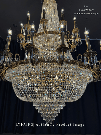 Lustre en cristal de luxe méditerranéen du milieu du siècle pour le hall d'entrée et le salon