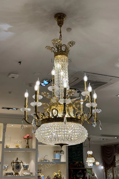 LYFAIRS x FH&Home Baroque Empire Candle Light Crystal Chandelier
