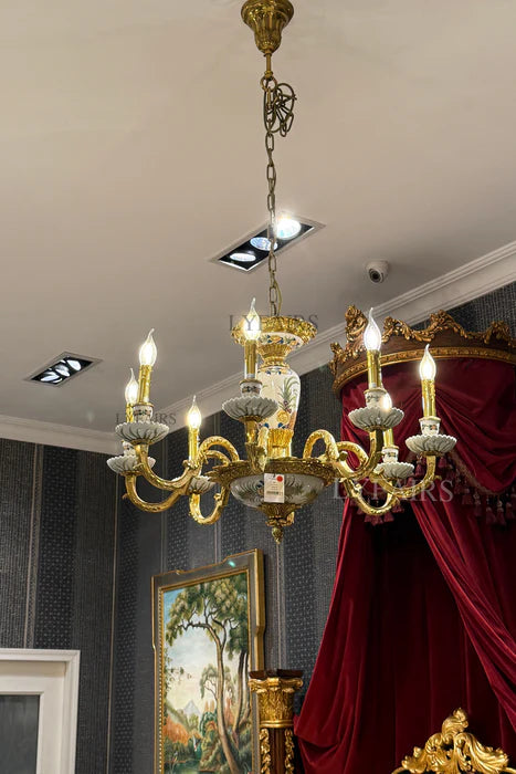 LYFAIRS x FH&Home Hand Painted Pineapple Porcelain Chandelier